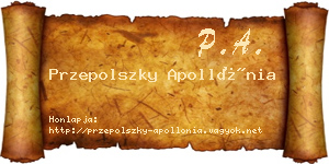 Przepolszky Apollónia névjegykártya